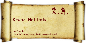 Kranz Melinda névjegykártya